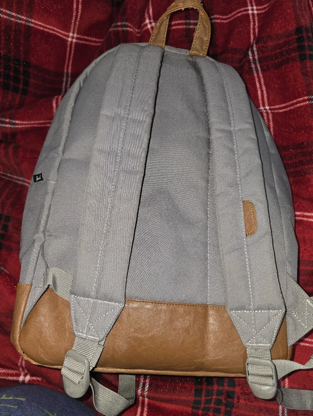 Herschel Supply Company Grey and Brown Backpack with Leather-Style Base
